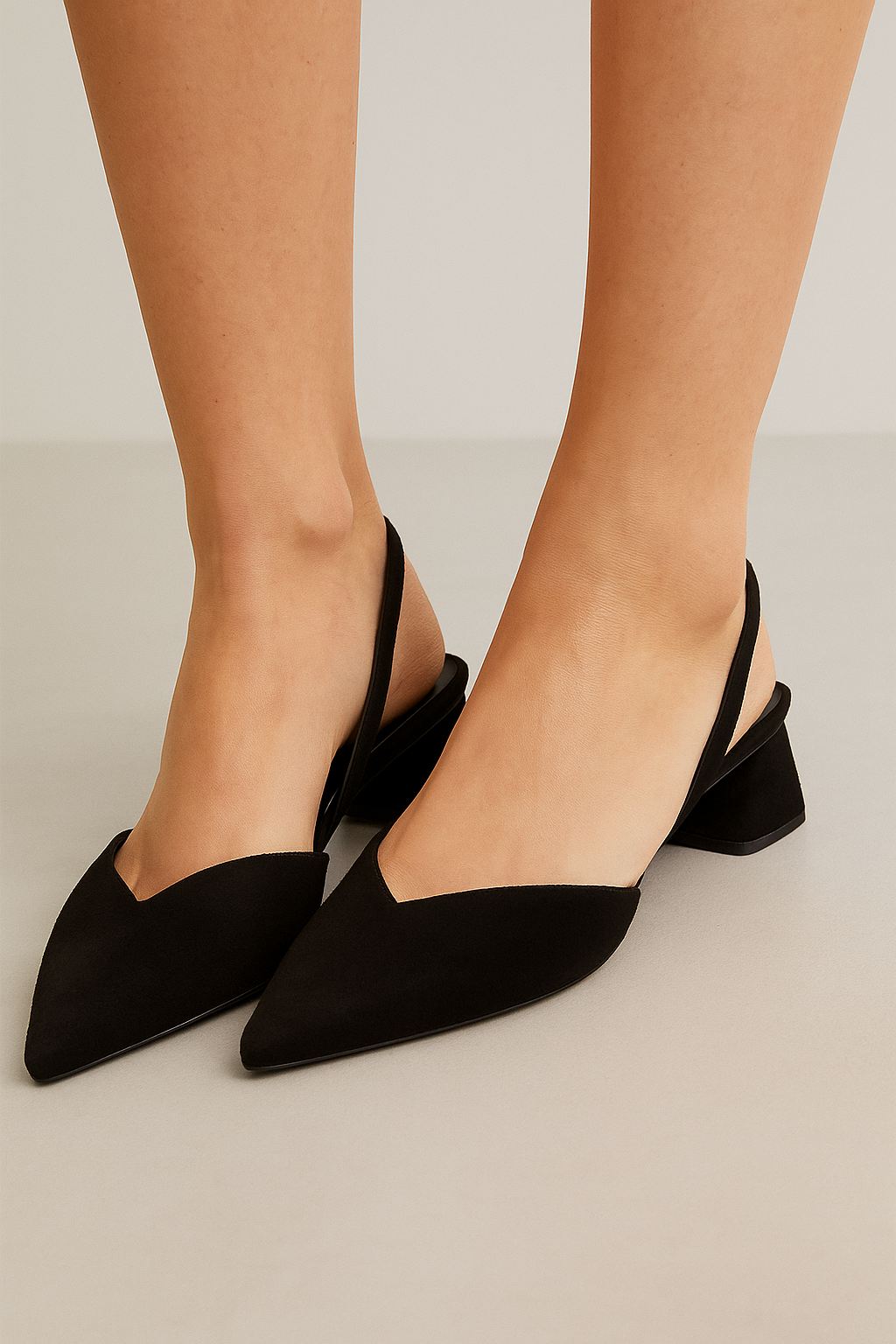 Matilda | Elegante Slingback-Schuhe mit spitzer Kappe & modernem Blockabsatz