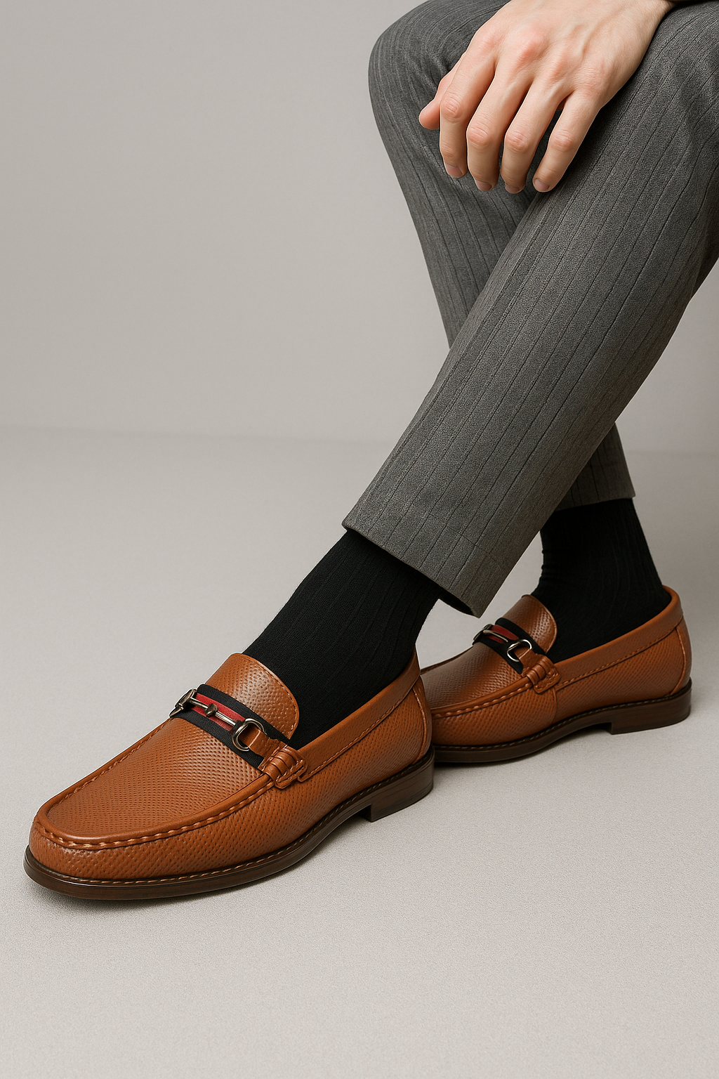 Harison | Herren Leder-Driving-Loafers in Braun mit Zierdetail
