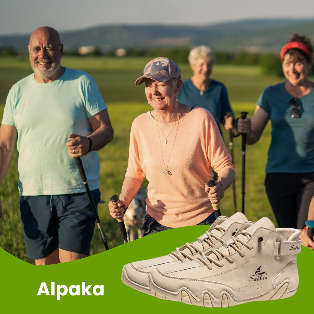 Alpaka - orthopädische, wasserdichte & rutschfeste Leder-Barfußschuhe für sicheres, gelenkschonendes Gehen für Senioren