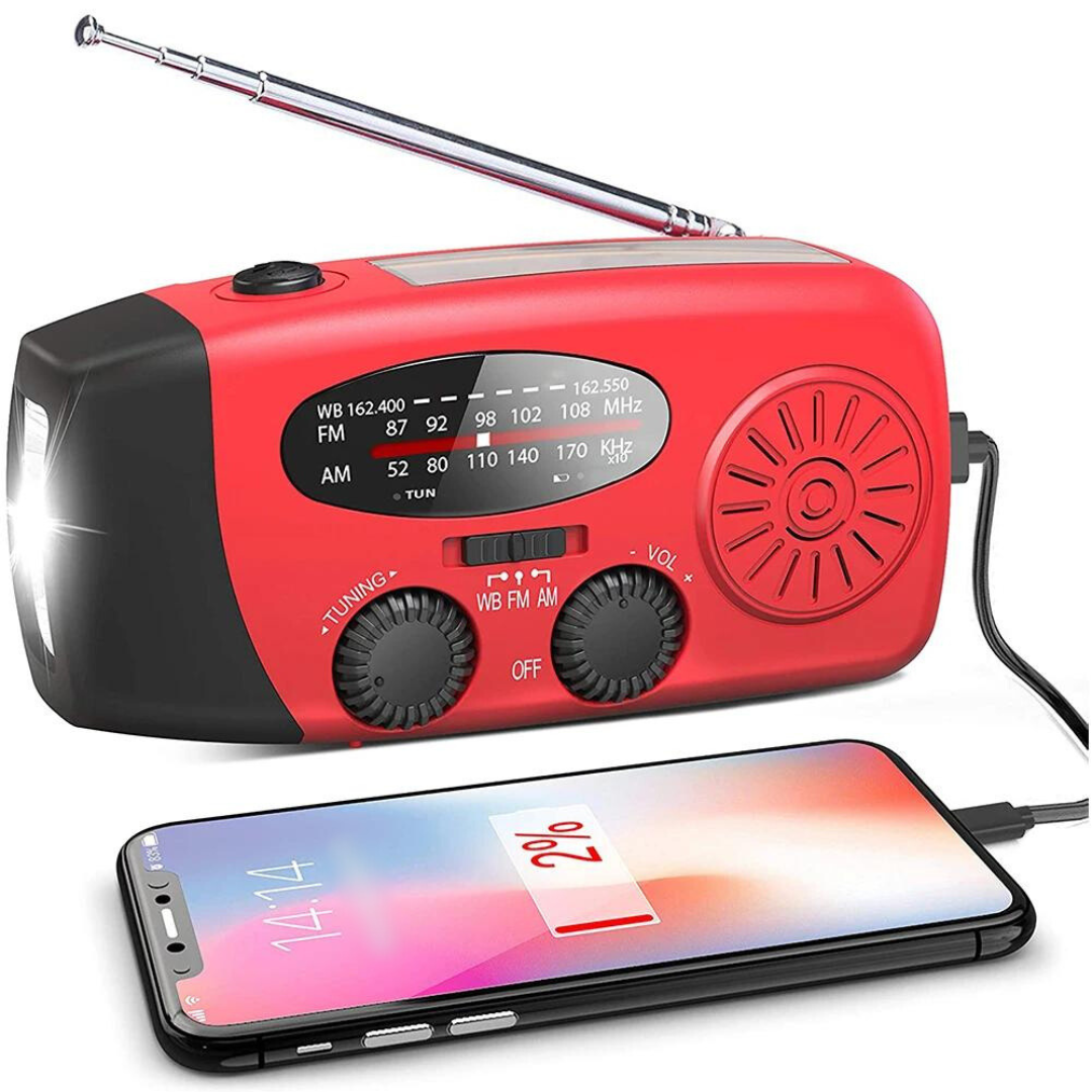 SolarSafe - Notfallradio & Taschenlampe mit Solar- und Handaufladung!