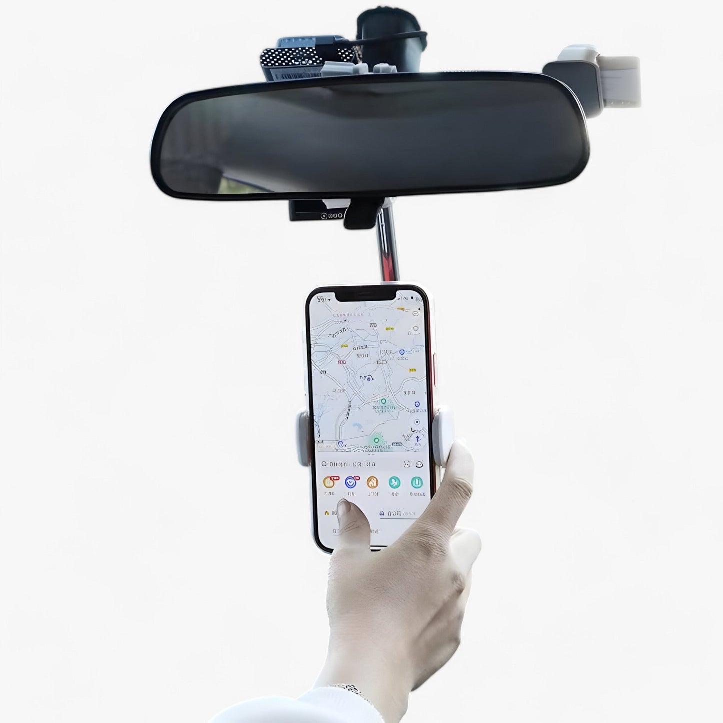 Auto-Telefonhalter 360° Rückspiegel - Verstellbarer Halter für Smartphones