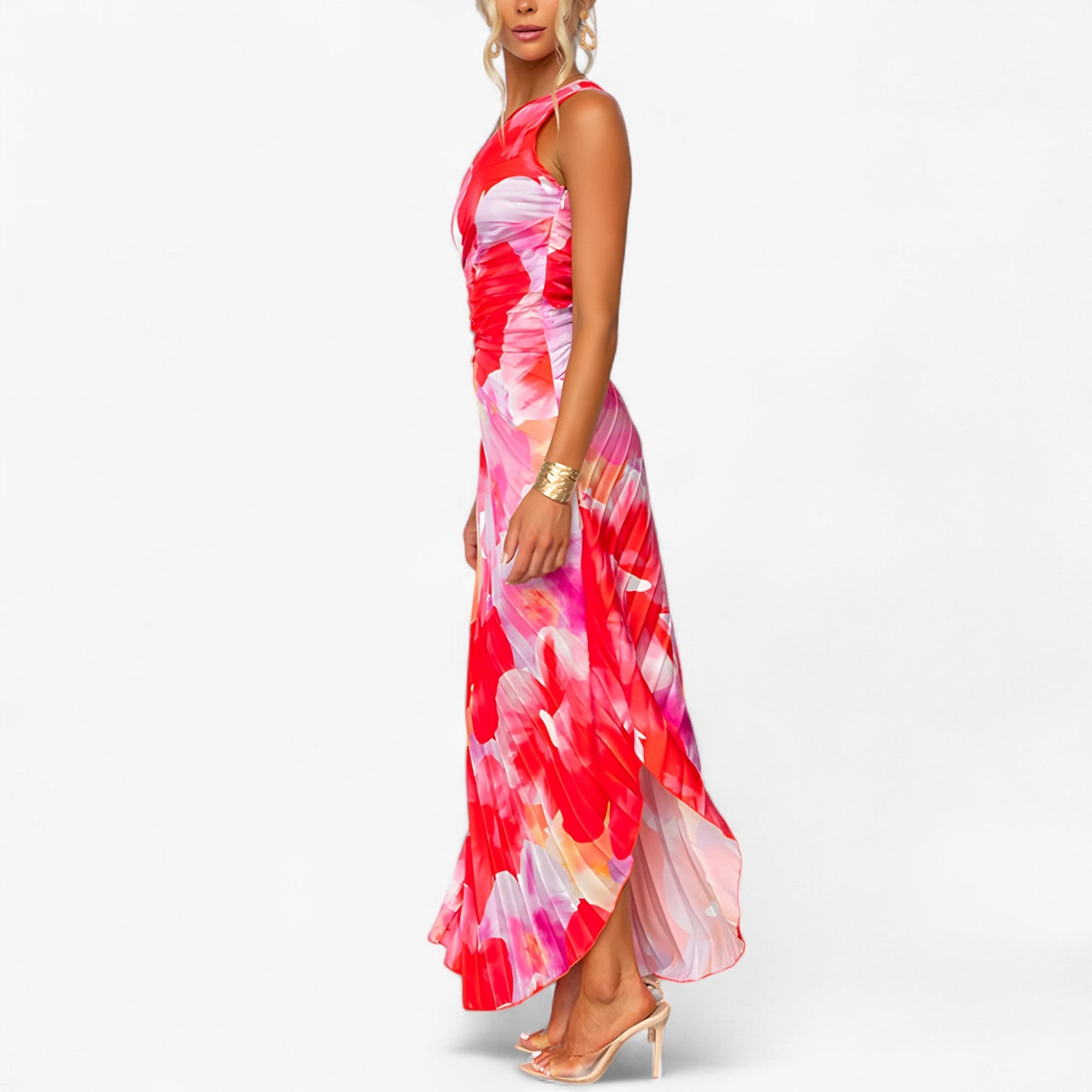 Vianna | Asymmetrisches Kleid mit einem Schulterabschnitt