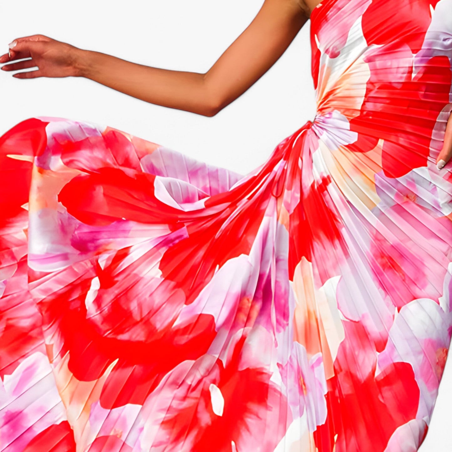 Vianna | Asymmetrisches Kleid mit einem Schulterabschnitt