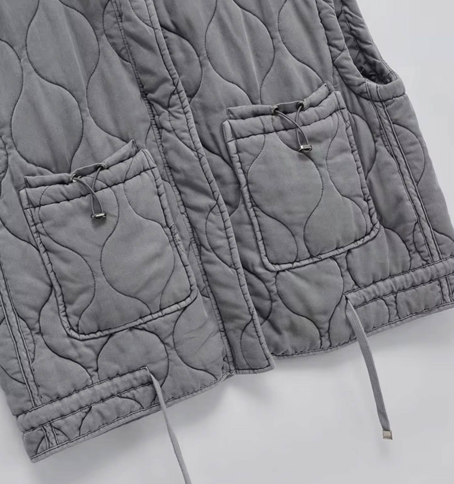 Graue Ärmellose Baumwollweste – Thalia