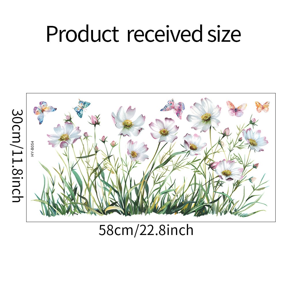 BloomLite™ - Floraler Nachbarschaftsfensteraufkleber mit bunten Blumen