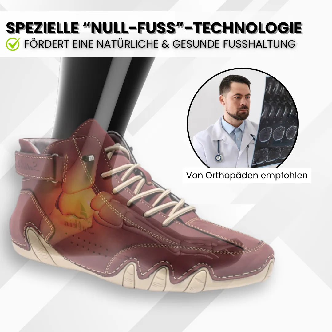 Alpaka - orthopädische, wasserdichte & rutschfeste Leder-Barfußschuhe für sicheres, gelenkschonendes Gehen für Senioren