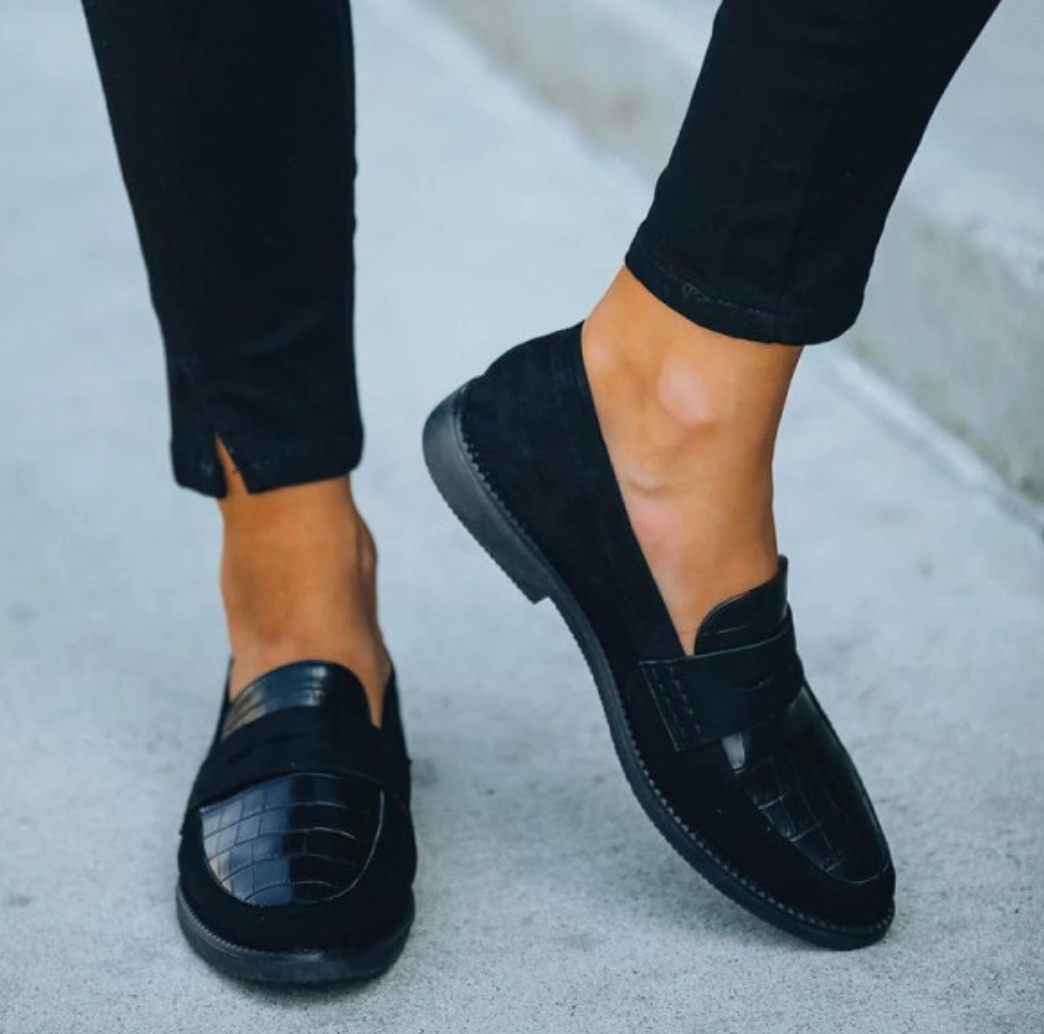 Schwarze Damen Loafer – Elara
