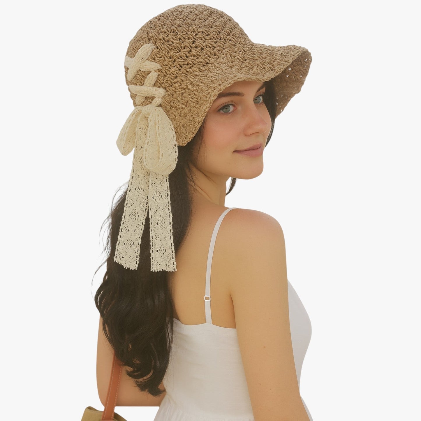 Elodie | UV-Strandhut mit Pferdeschwanzöffnung