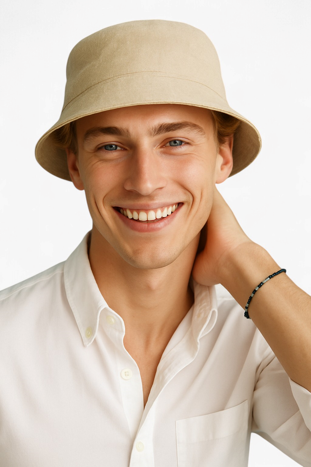 Luca | Herren Bucket Hat aus Leinen in Beige