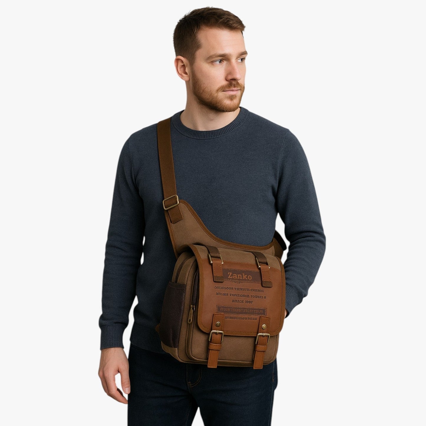 Adam | Herren Messenger-Tasche aus Vintage-Nylon Praktisch, Leicht, Immer bei Dir