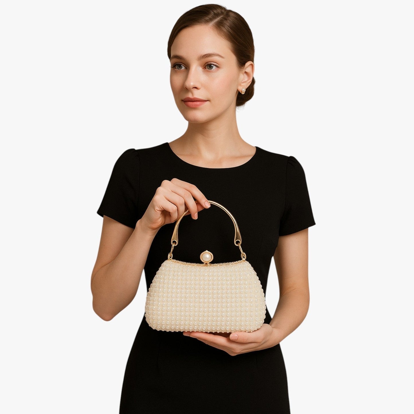 Aviana | Elegante Perlentasche mit Kettchen-Handgriff