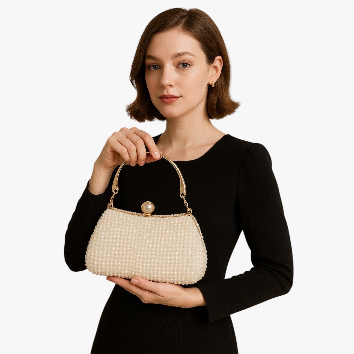 Aviana | Elegante Perlentasche mit Kettchen-Handgriff
