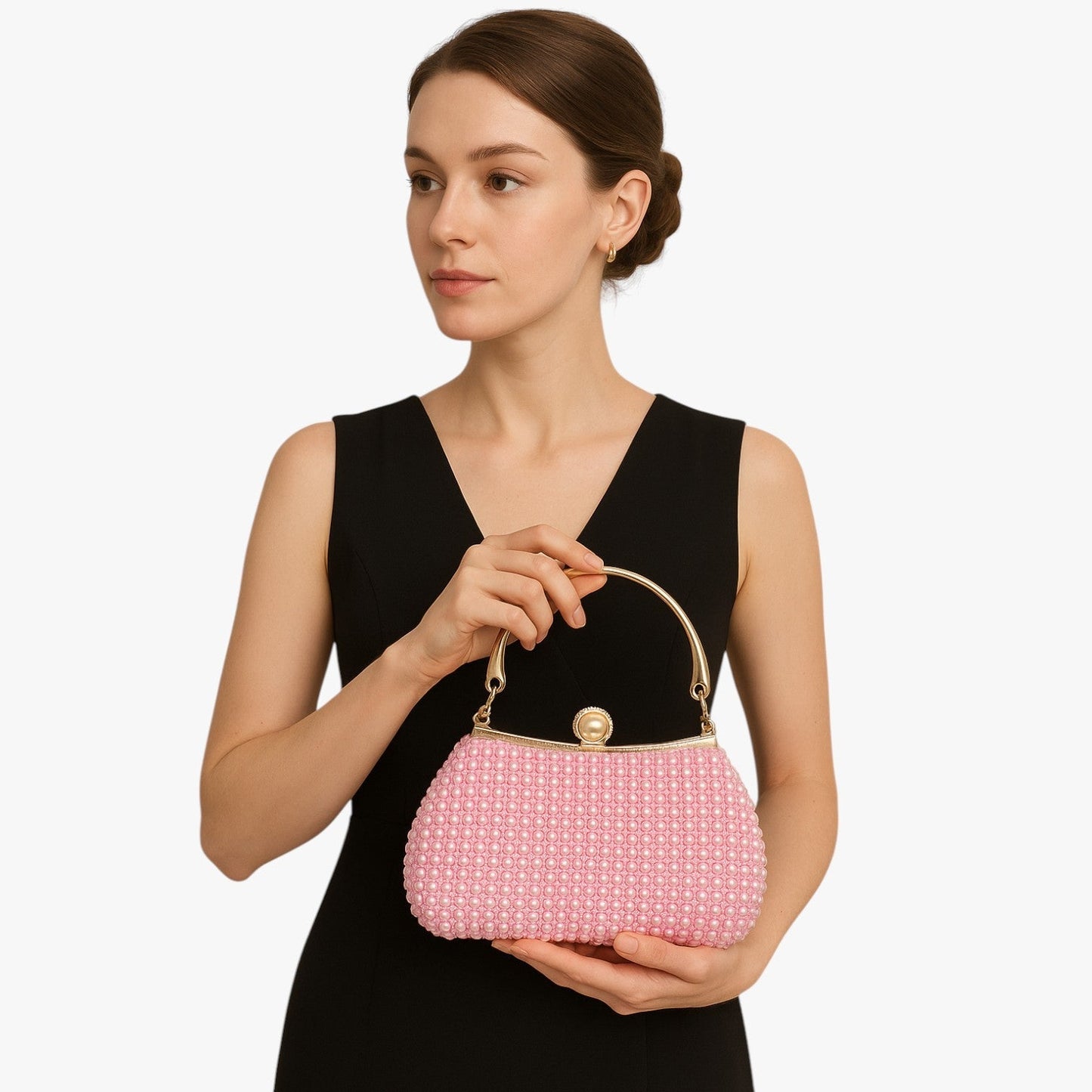 Aviana | Elegante Perlentasche mit Kettchen-Handgriff