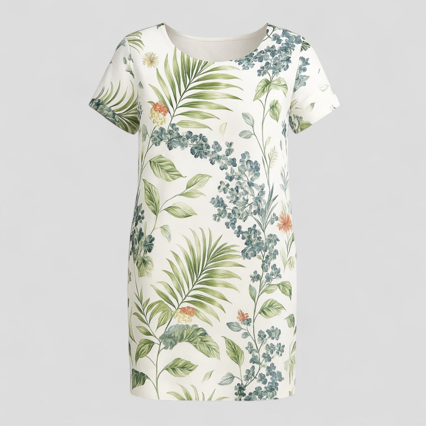 Carmine | Damen Bequemes Casual Sommerkleid mit Naturdruck