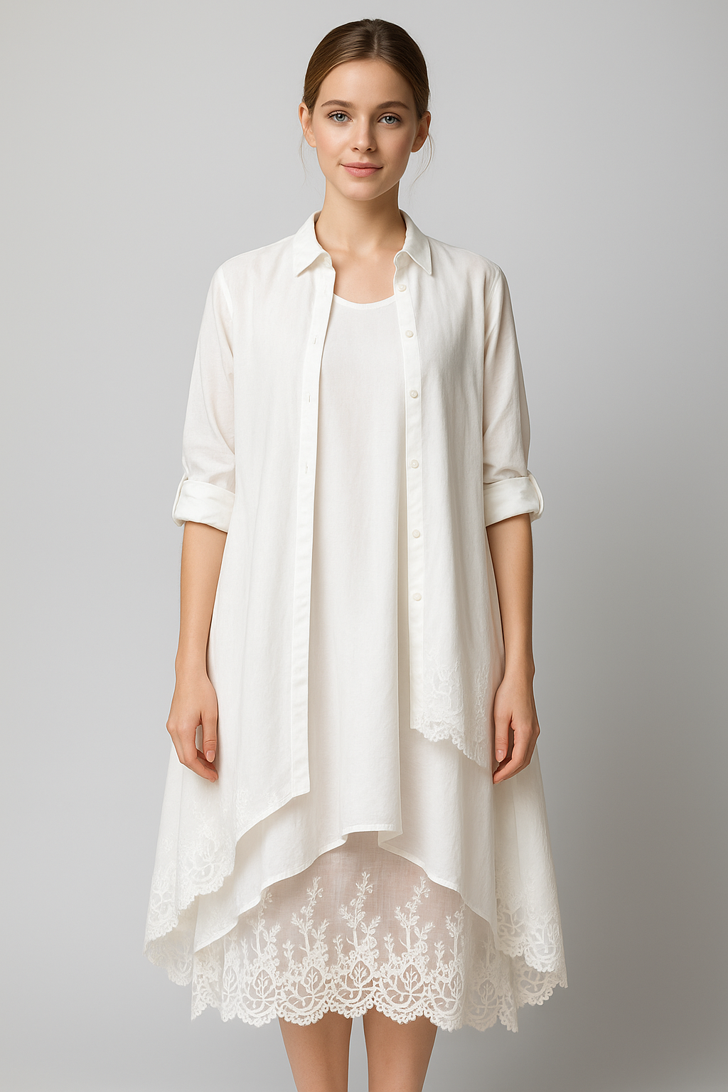 Aurora | Damen Boho Sommerkleid mit Oversize Hemd
