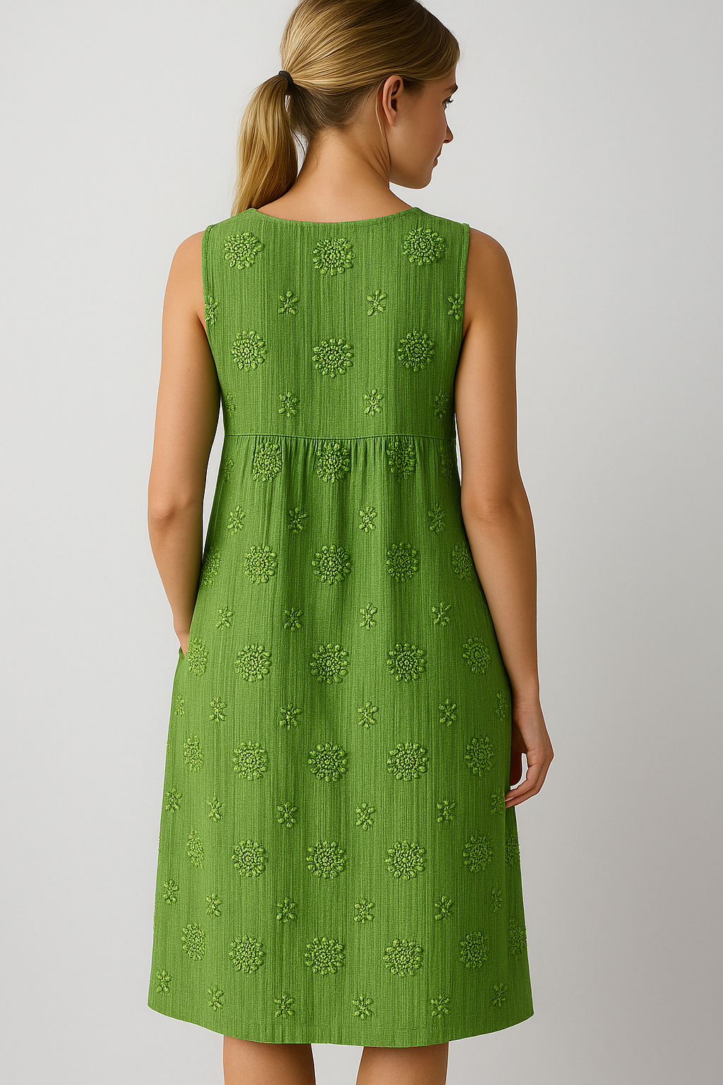 Bethany | Damen Elegantes Midi Kleid mit Taschen