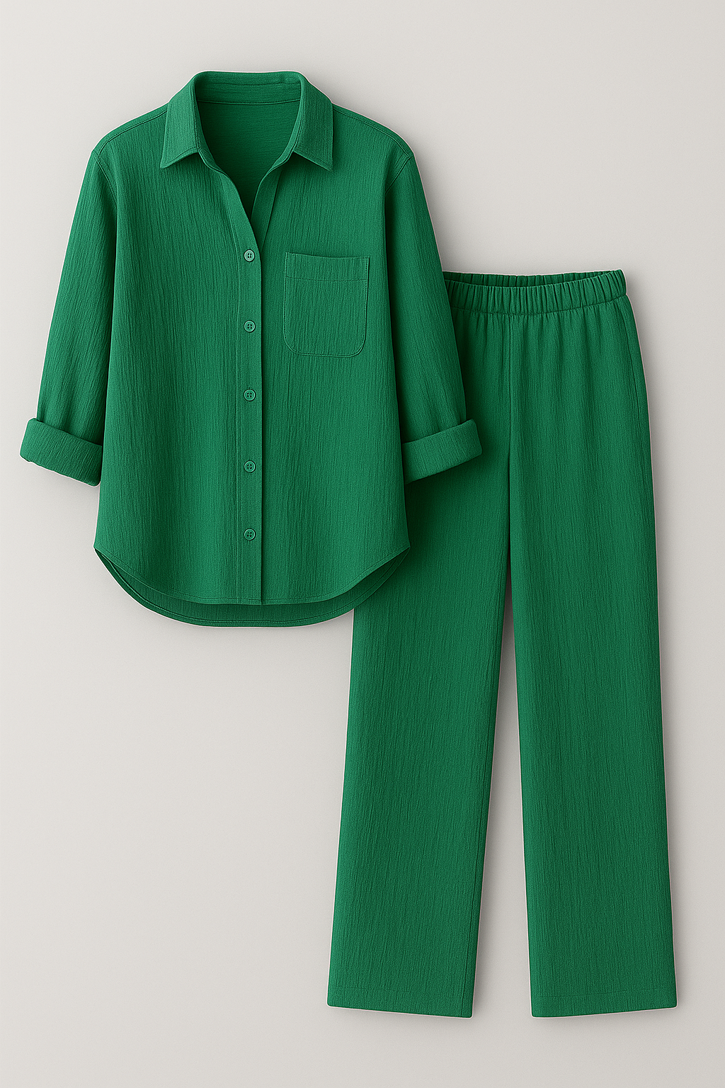 Claudia | Damen Elegantes Sommer Set mit Bluse und Hose
