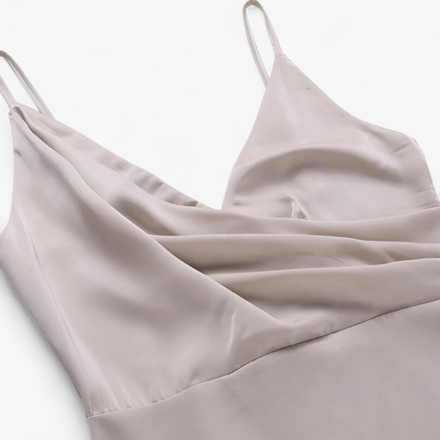 Katia | Damen Satin Abendkleid mit Hohem Schlitz