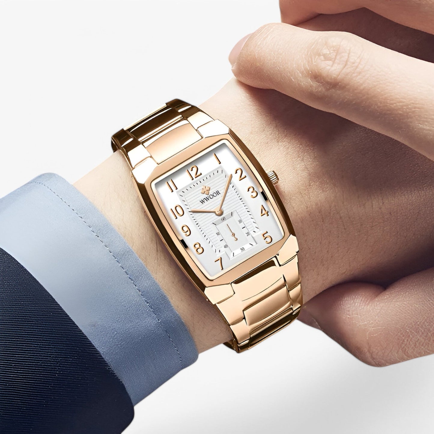 Rashid | Luxuriöse quadratische Edelstahluhr