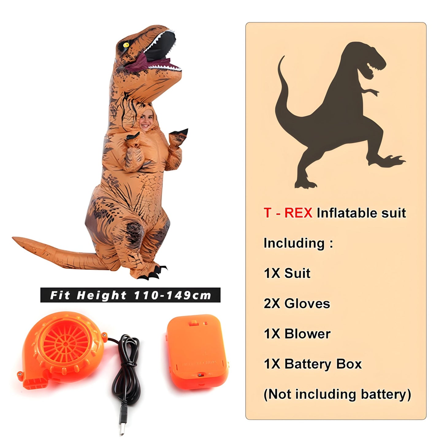Aufblasbares T-Rex Kostüm - Spaß für Kinder und Erwachsene