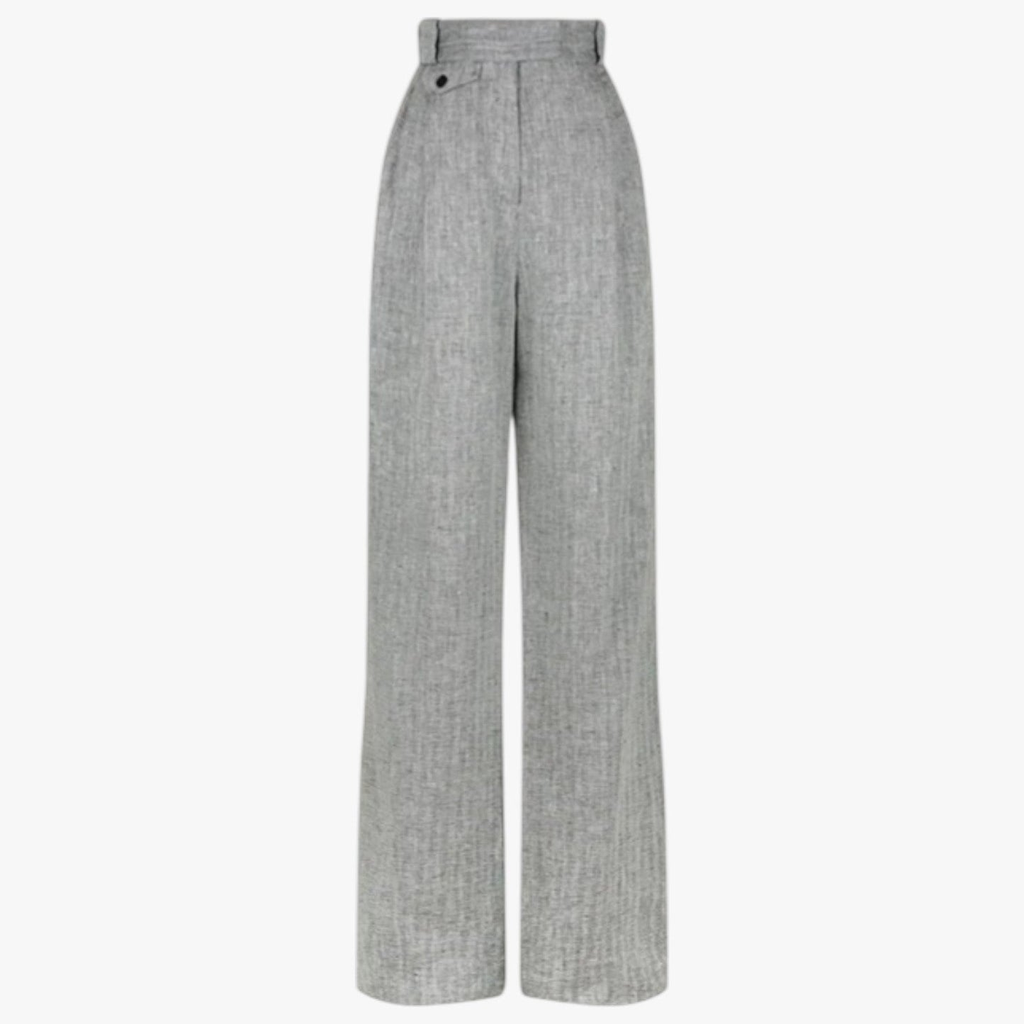 Vivian | Damenhose mit hohem Taillenumfang aus Leinen-Baumwolle, Eleganz, Frische & Freiheit den ganzen Tag