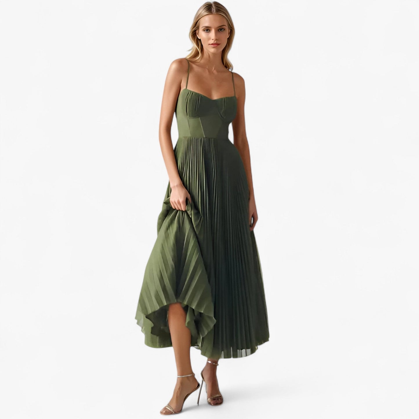 Delia | Plissiertes Maxikleid für Frauen