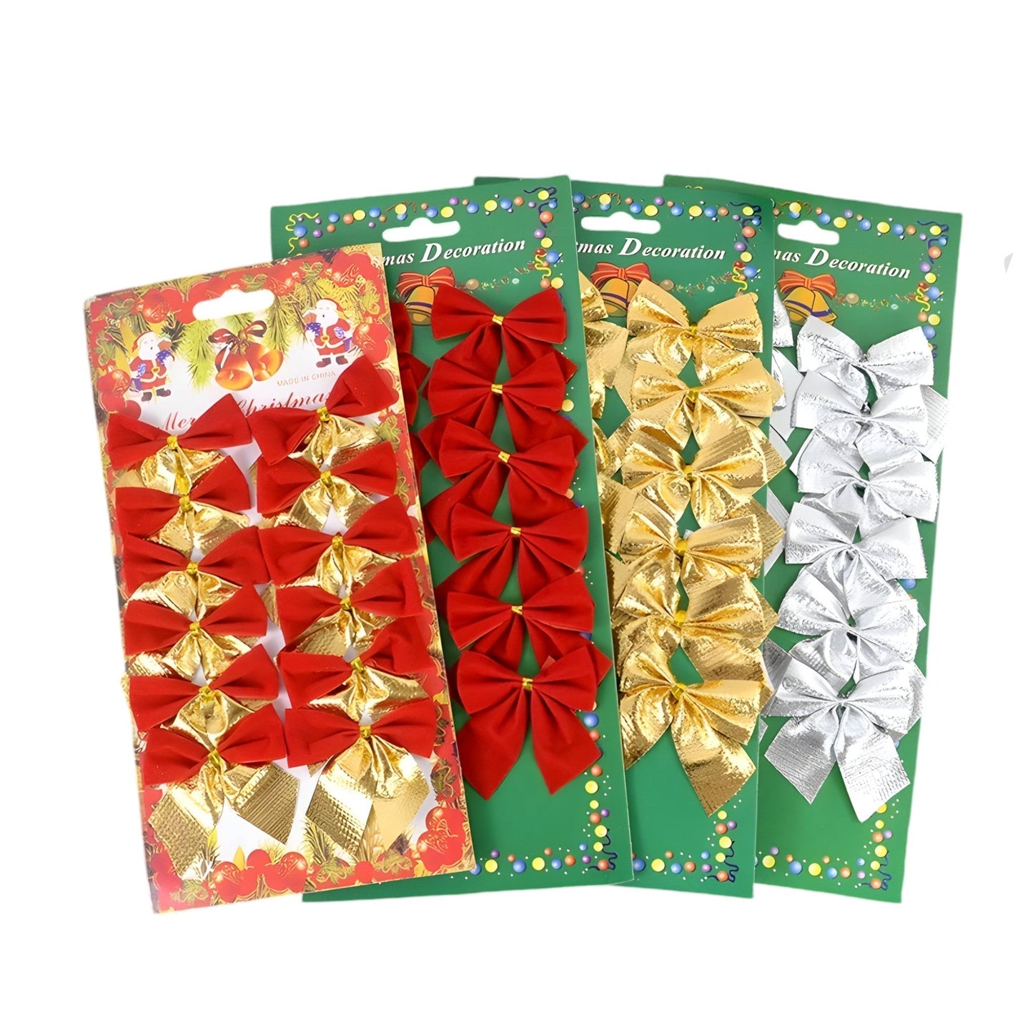 Weihnachtsdekoration | Mini Hängevorrichtungen Rote und Goldene Schleifen - Perfekt für DIY und Geschenkdekoration