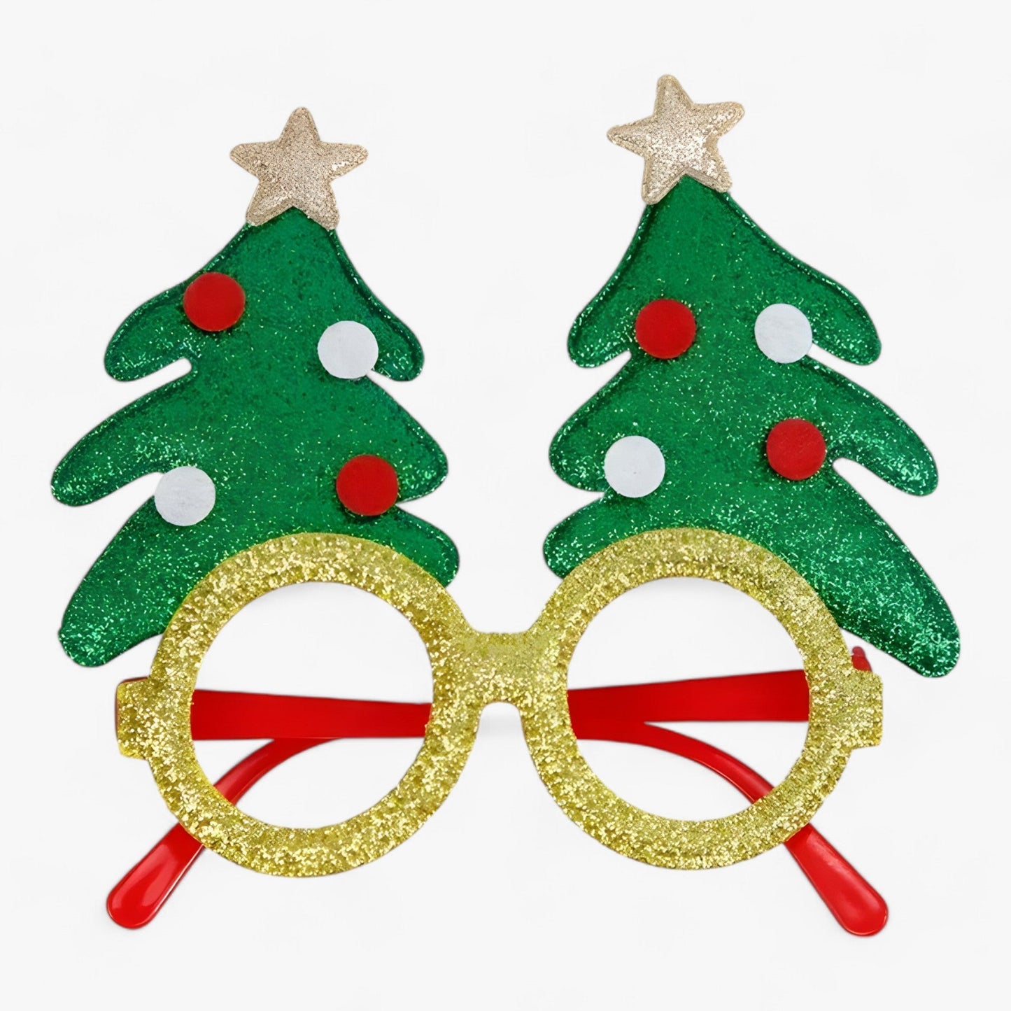 Urlaubsfeiernder | Weihnachtsbrille mit Weihnachtsmann, Weihnachtsbaum und Schneemann - Lustige Accessoires für Festtagsfotos