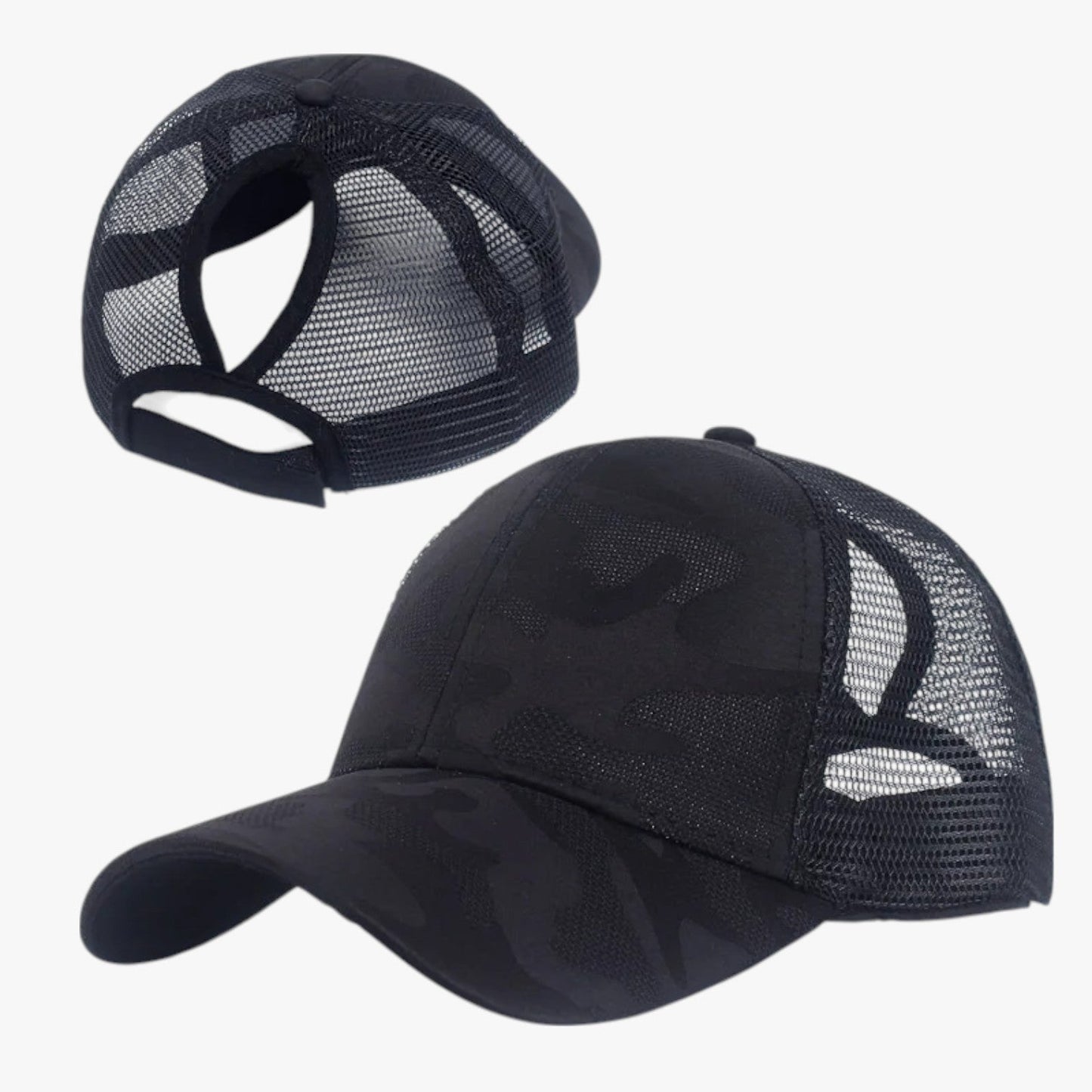 Blaire | Sommerhut Camouflage mit Netz und Dutt
