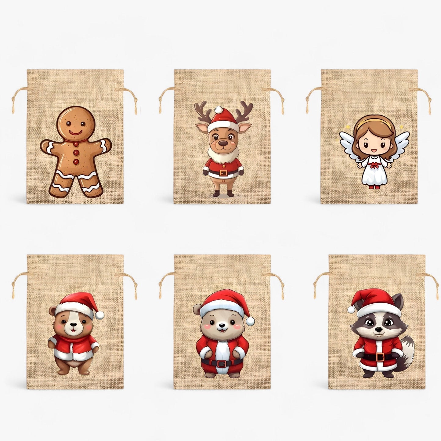 Weihnachtsgeschenktüten mit Weihnachtsmann – perfekt, um Kindern Freude zu bereiten