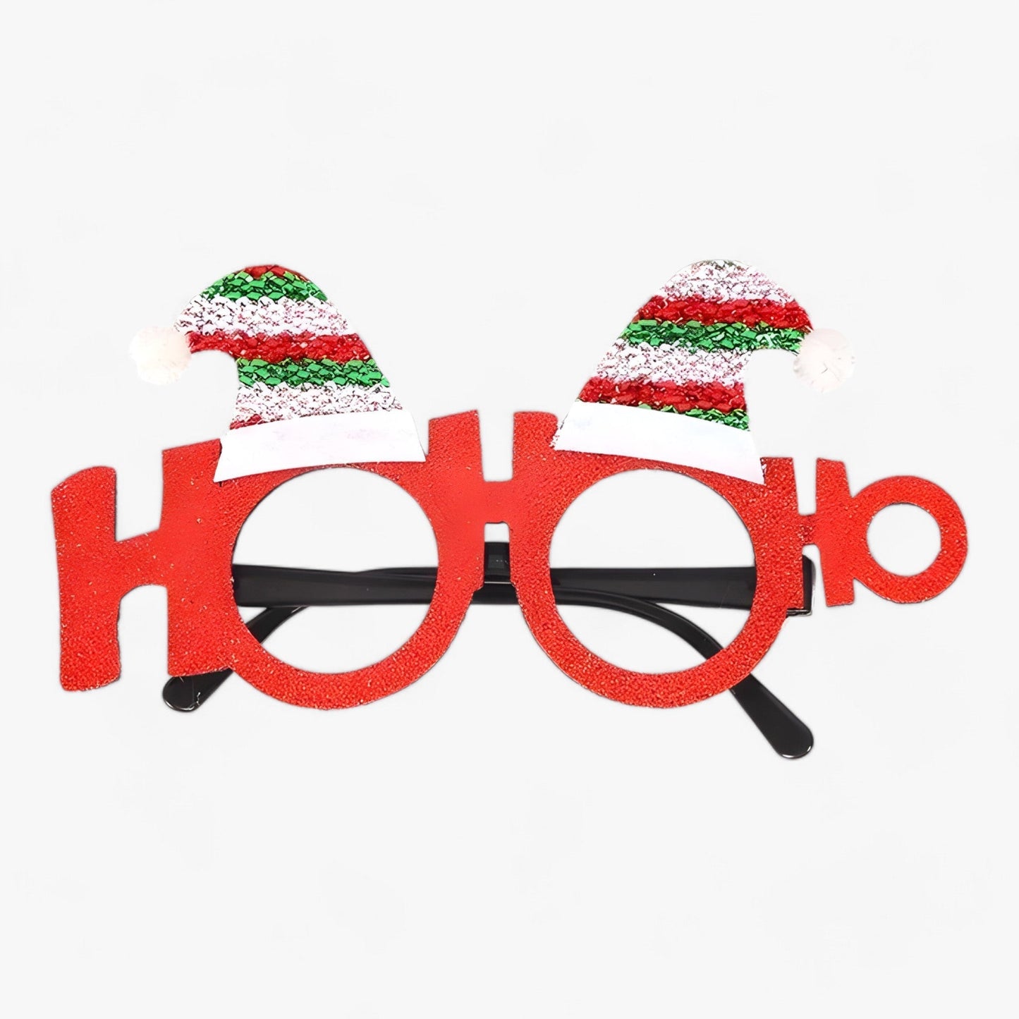 Urlaubsfeiernder | Weihnachtsbrille mit Weihnachtsmann, Weihnachtsbaum und Schneemann - Lustige Accessoires für Festtagsfotos
