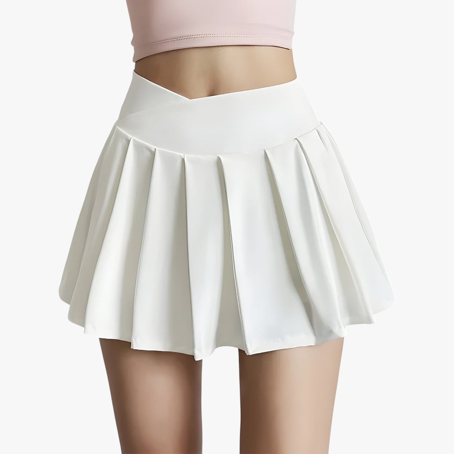 Luna | Hoher taille plissierter sportlicher Rock mit integrierten Shorts