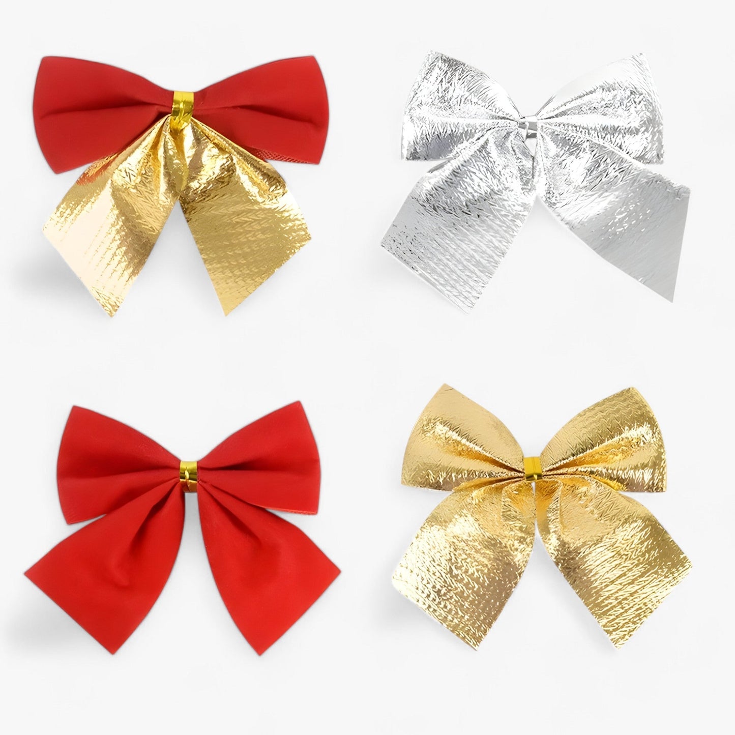 Weihnachtsdekoration | Mini Hängevorrichtungen Rote und Goldene Schleifen - Perfekt für DIY und Geschenkdekoration
