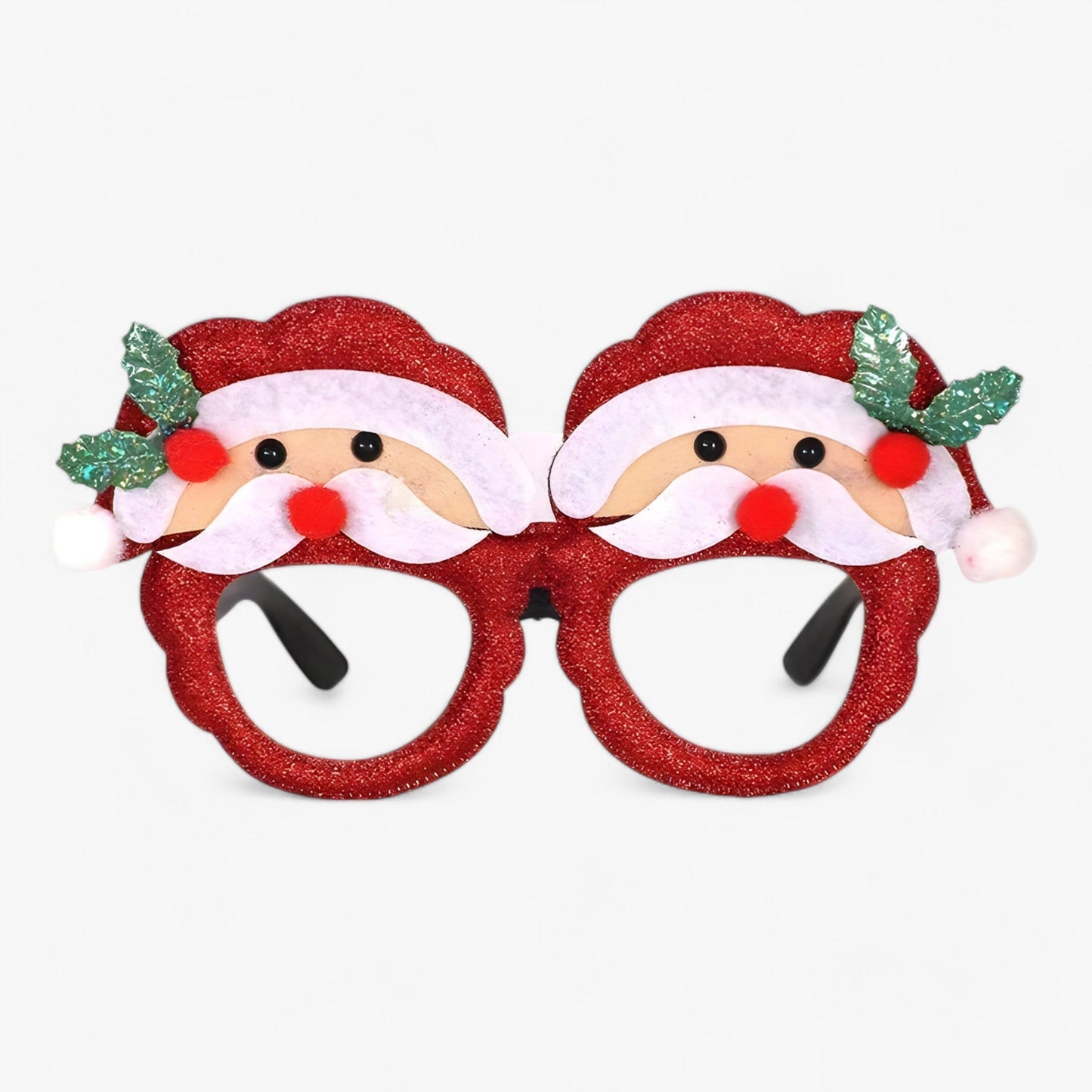 Urlaubsfeiernder | Weihnachtsbrille mit Weihnachtsmann, Weihnachtsbaum und Schneemann - Lustige Accessoires für Festtagsfotos