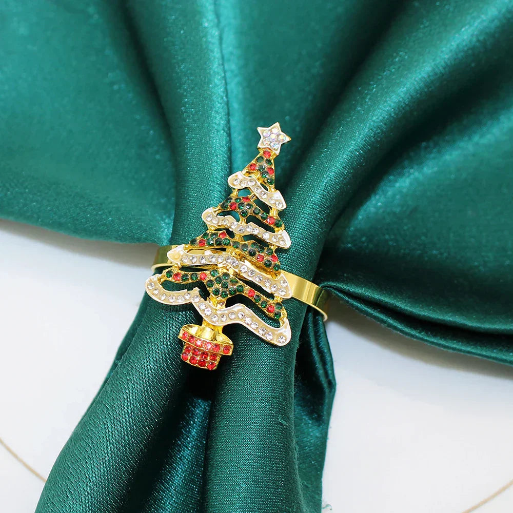 Urlaubs-Eleganz | 6 Weihnachtsserviettenringe mit Tannenzapfen - Perfekt