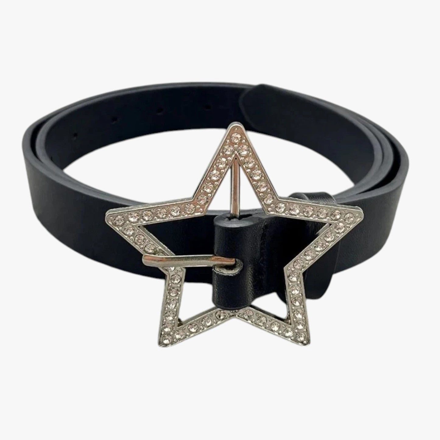 Haven | Rosa Ledergürtel mit Retro-Buckel und funkelnden Diamanten