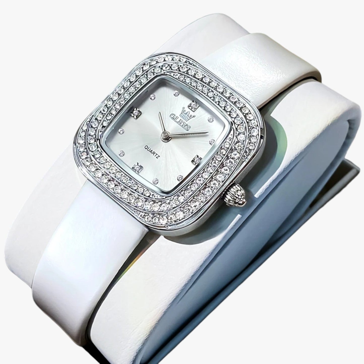 Blair | Elegante quadratische Lederuhr