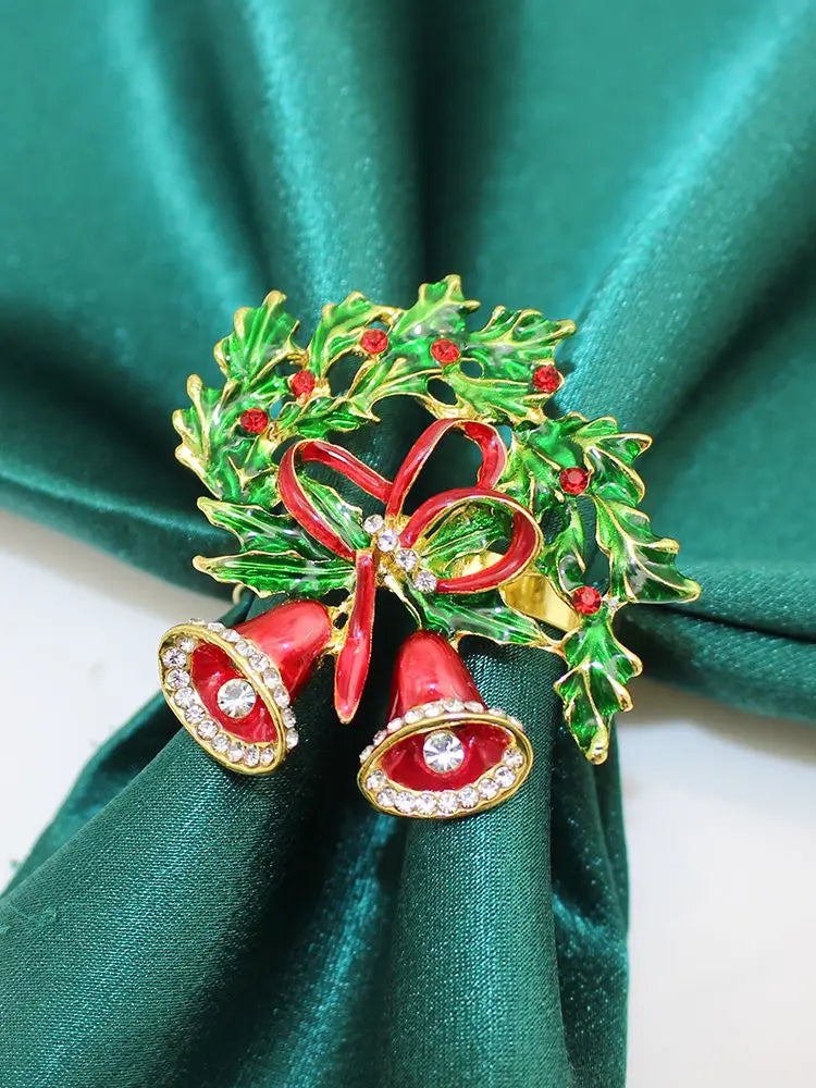 Urlaubs-Eleganz | 6 Weihnachtsserviettenringe mit Tannenzapfen - Perfekt