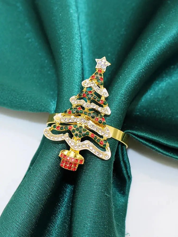 Urlaubs-Eleganz | 6 Weihnachtsserviettenringe mit Tannenzapfen - Perfekt
