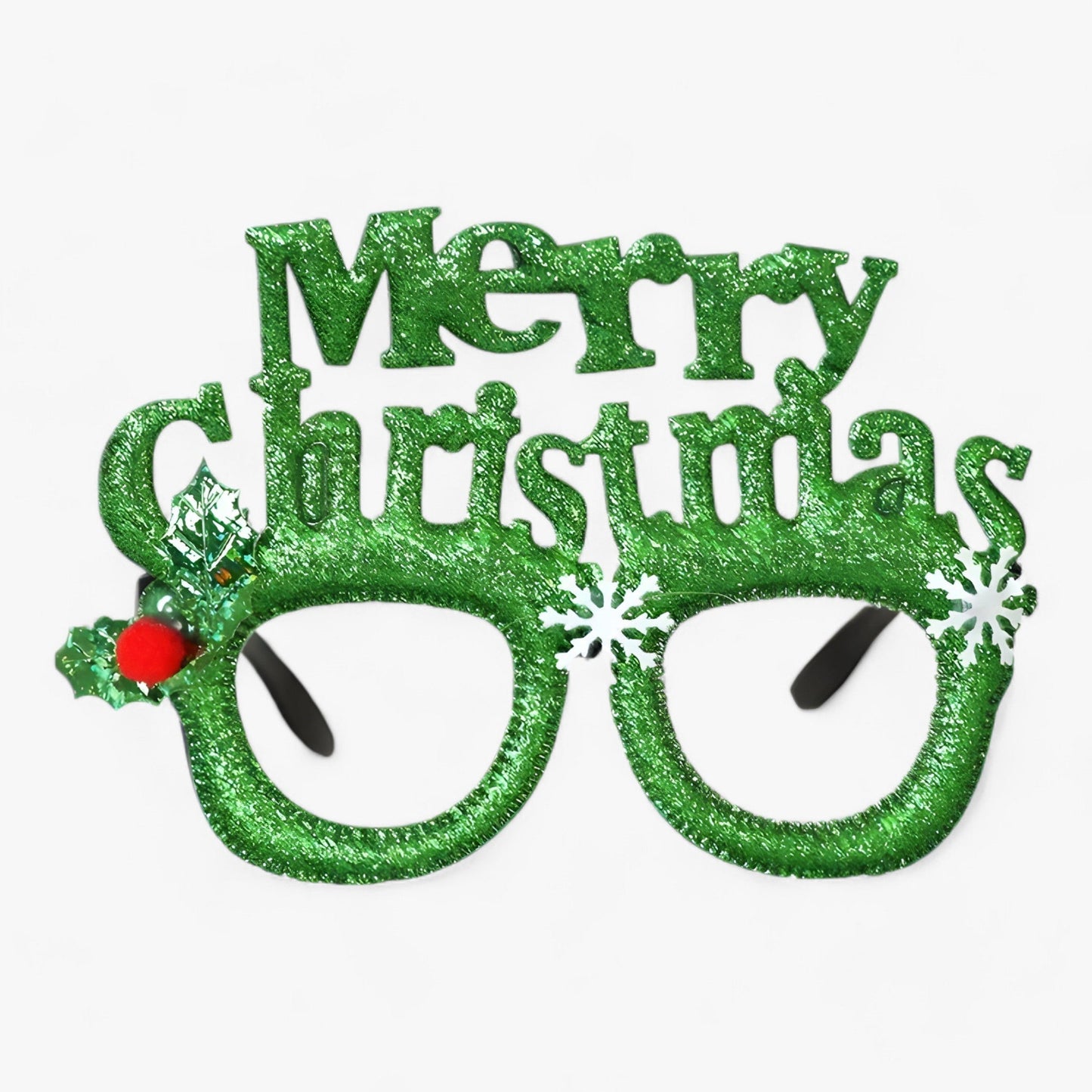 Urlaubsfeiernder | Weihnachtsbrille mit Weihnachtsmann, Weihnachtsbaum und Schneemann - Lustige Accessoires für Festtagsfotos