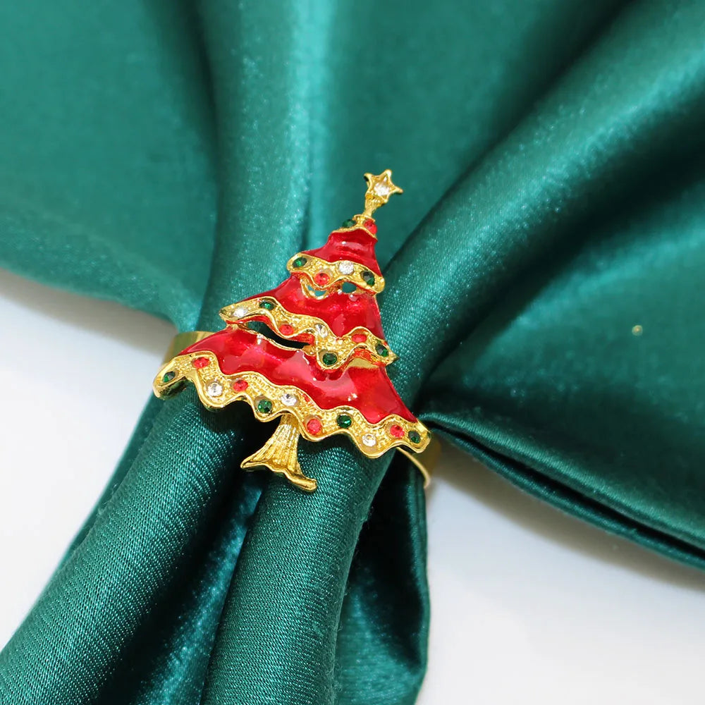 Urlaubs-Eleganz | 6 Weihnachtsserviettenringe mit Tannenzapfen - Perfekt