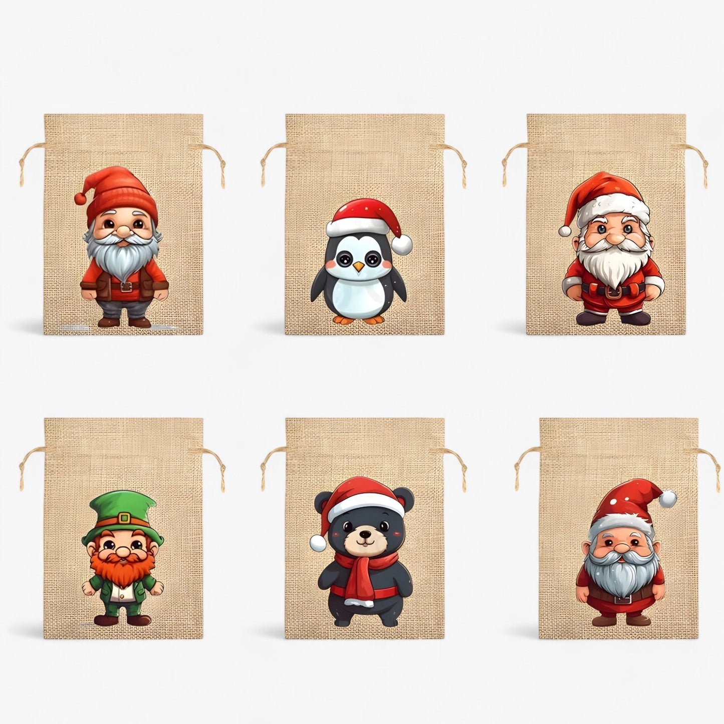 Weihnachtsgeschenktüten mit Weihnachtsmann – perfekt, um Kindern Freude zu bereiten