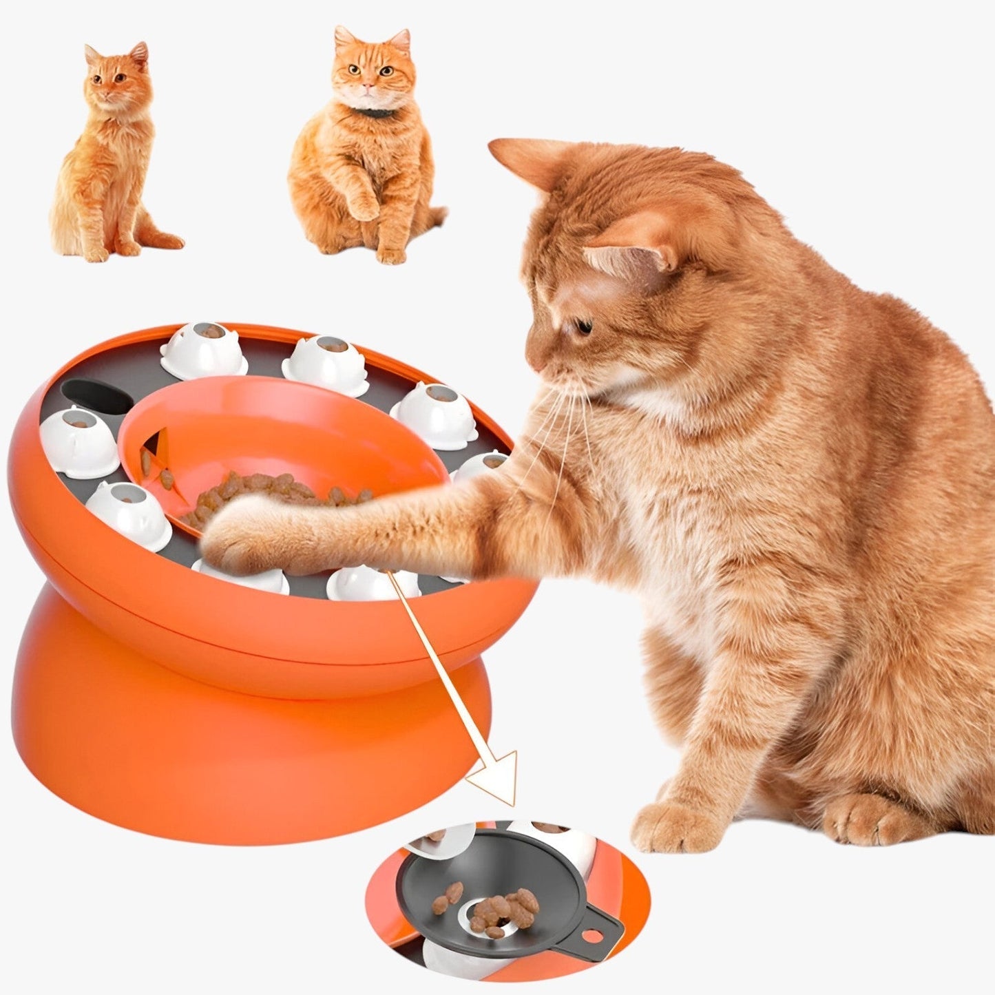Matthew | Schräg-Puzzle-Schüssel für Katzen langsames und lustiges Füttern