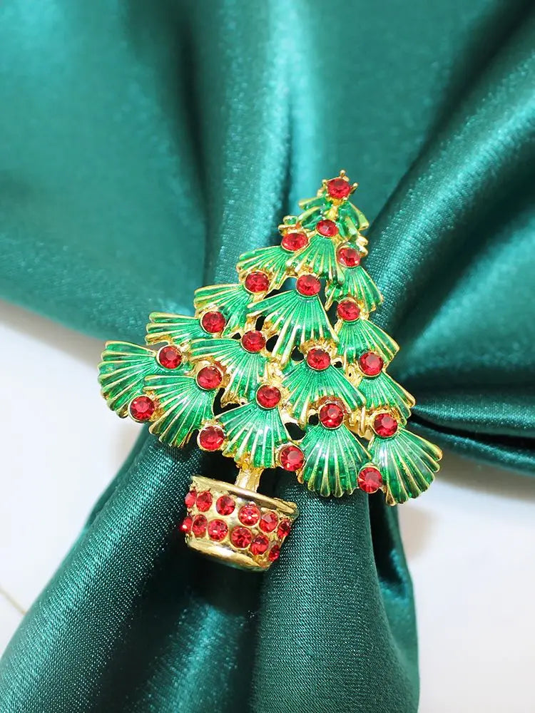 Urlaubs-Eleganz | 6 Weihnachtsserviettenringe mit Tannenzapfen - Perfekt