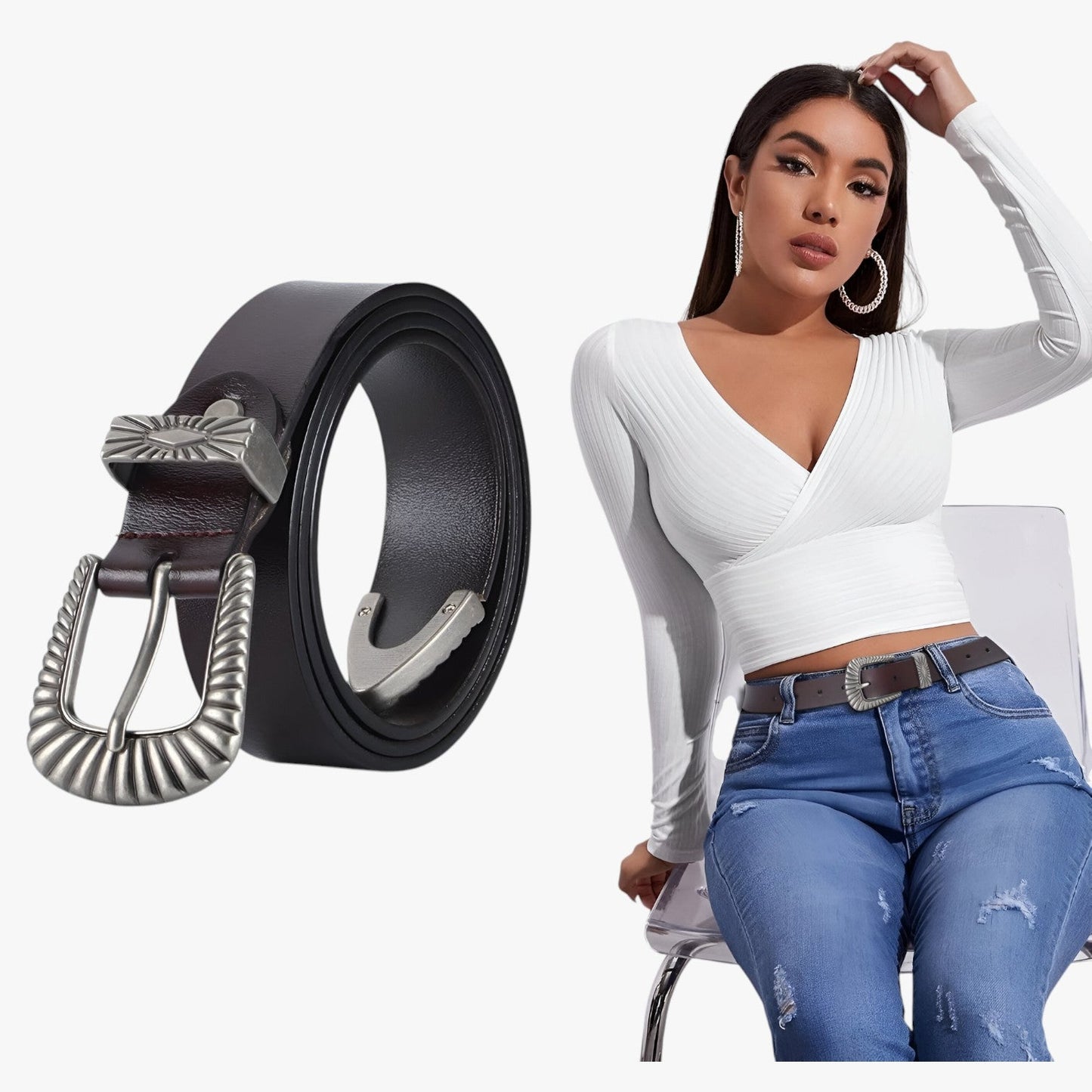 Veronica | Westernledergürtel für Jeans