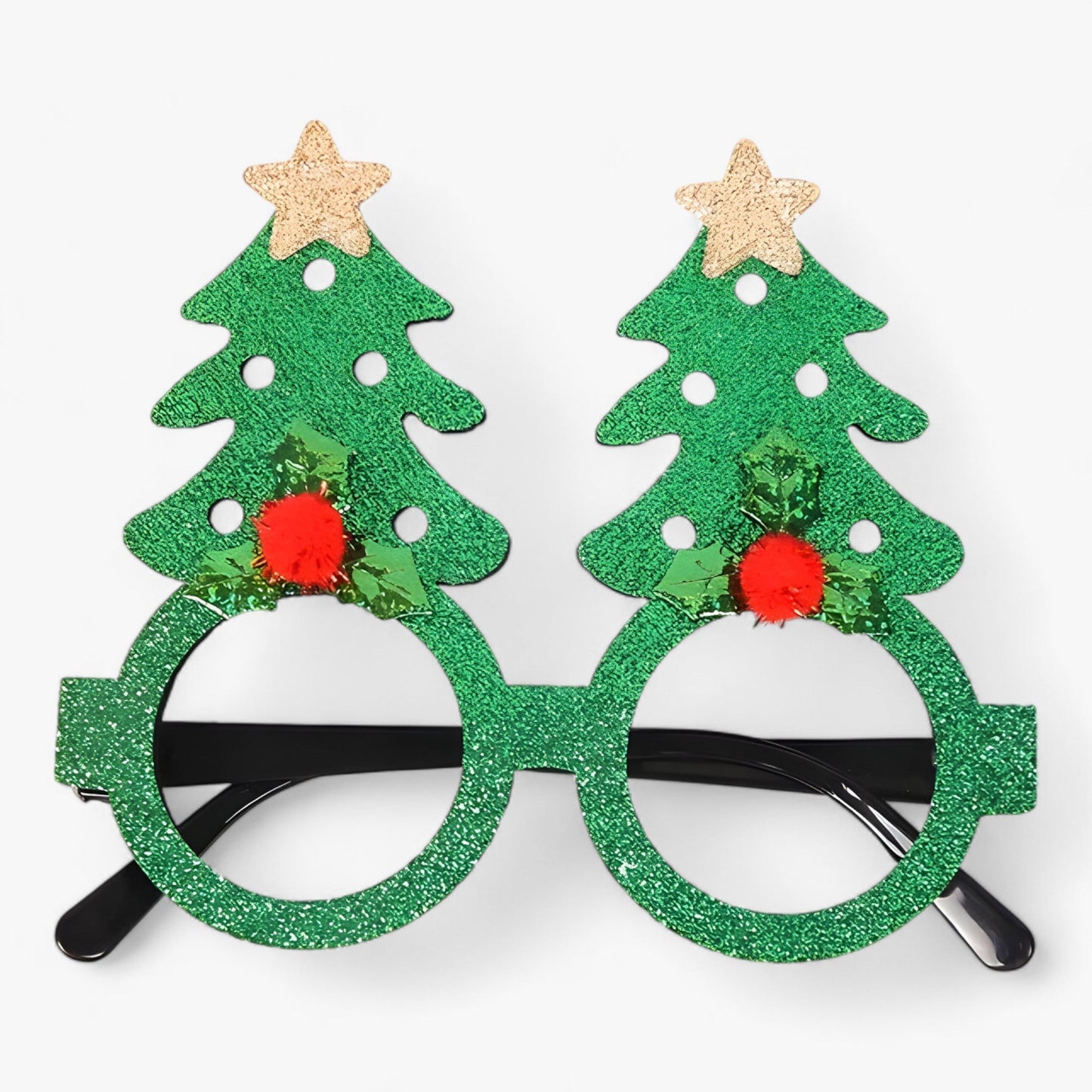 Urlaubsfeiernder | Weihnachtsbrille mit Weihnachtsmann, Weihnachtsbaum und Schneemann - Lustige Accessoires für Festtagsfotos