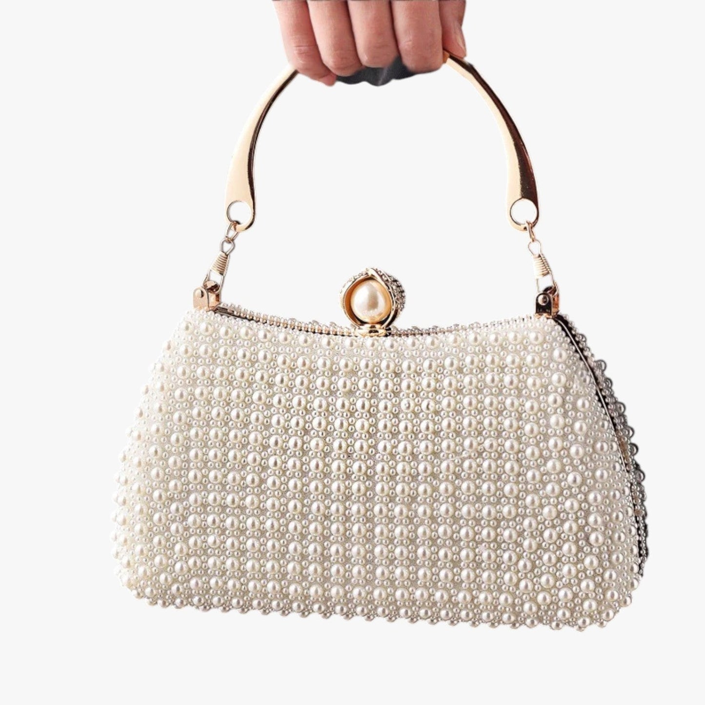 Aviana | Elegante Perlentasche mit Kettchen-Handgriff