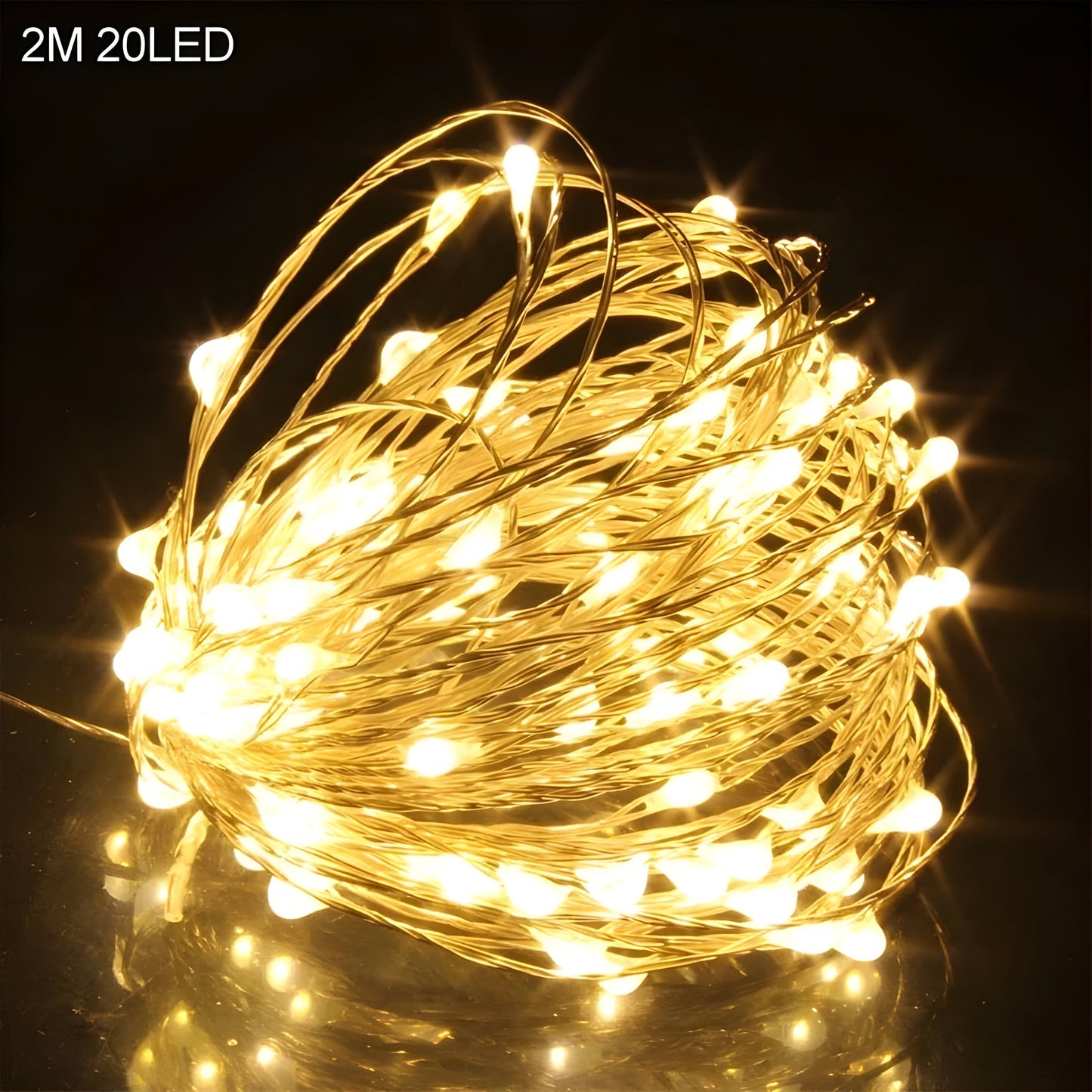 TwinkleLights | LED Lichterschlauch 20LED - Beleuchten Sie Ihre Feste mit dem Weihnachtsmann und Schneeflocken