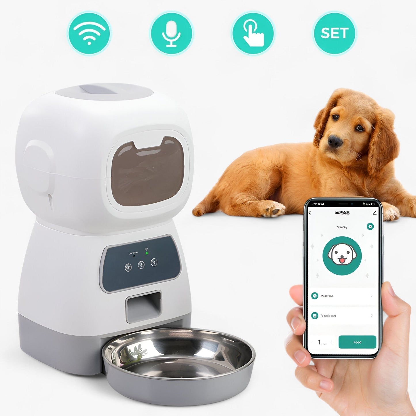 Automatischer Futterspender für Tiere | Intelligenter Automatischer Futterspender - Praktische Ernährung