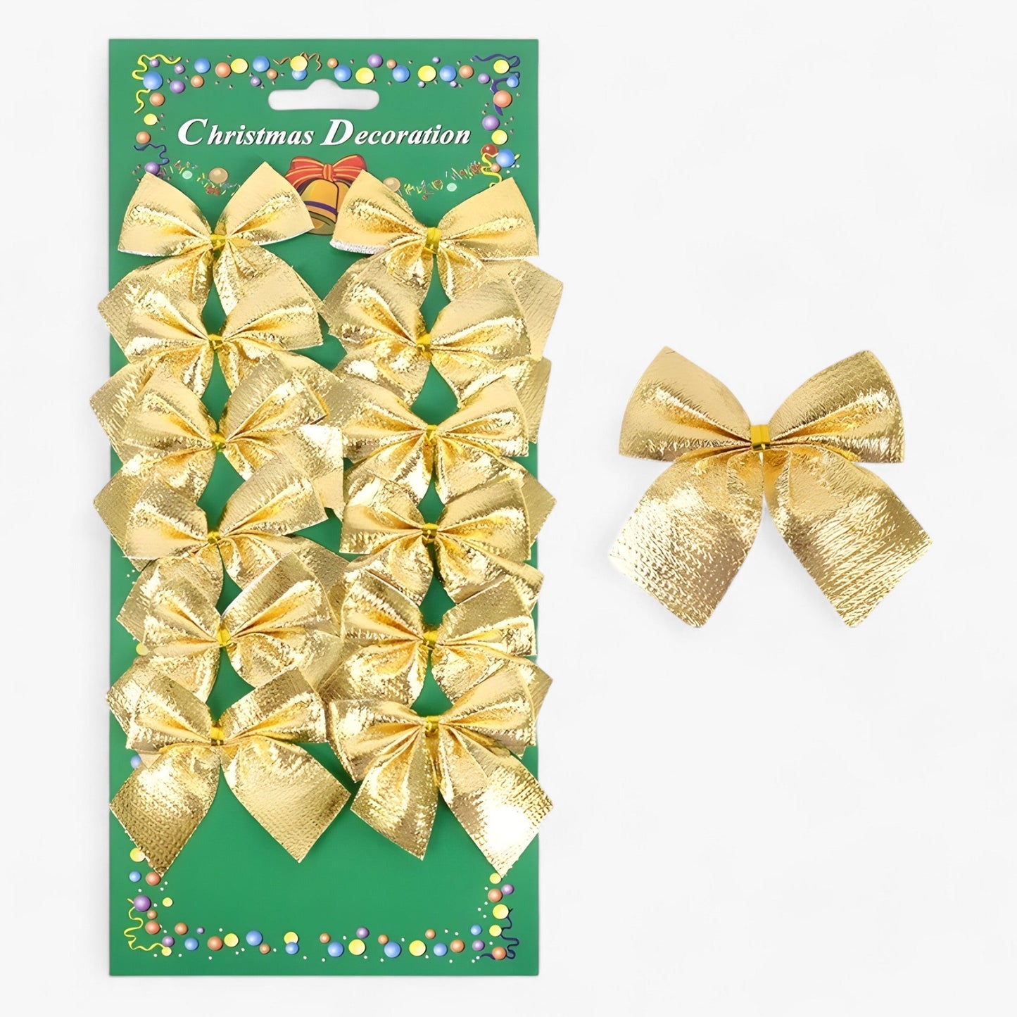 Weihnachtsdekoration | Mini Hängevorrichtungen Rote und Goldene Schleifen - Perfekt für DIY und Geschenkdekoration
